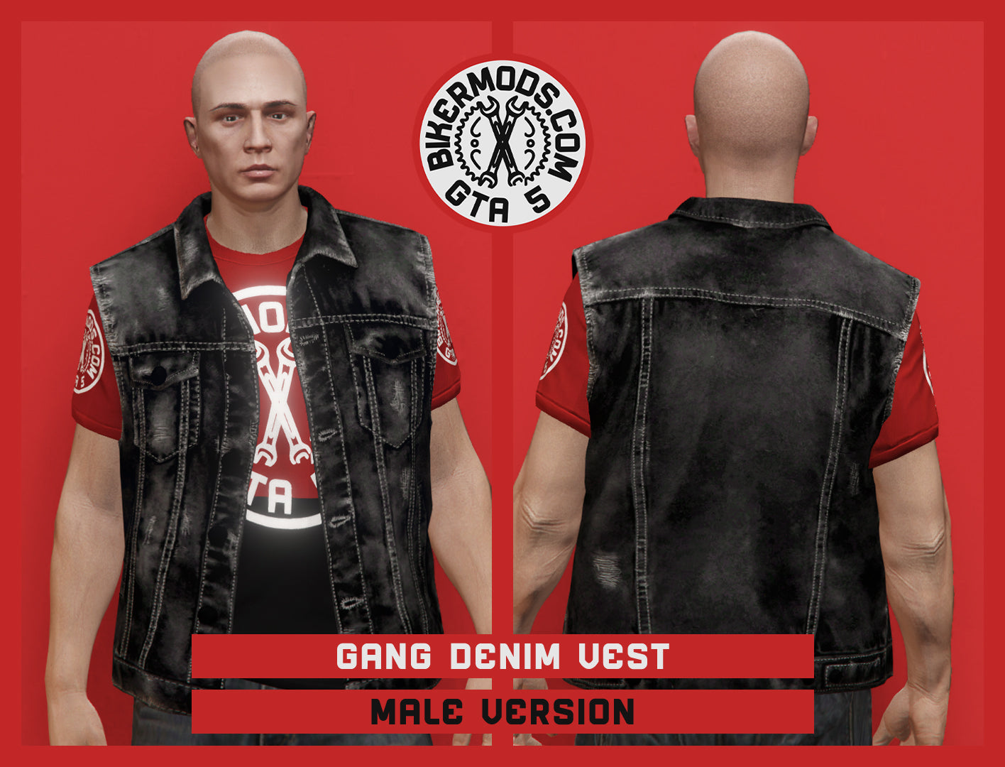 Gang Black Denim Vest (Male)