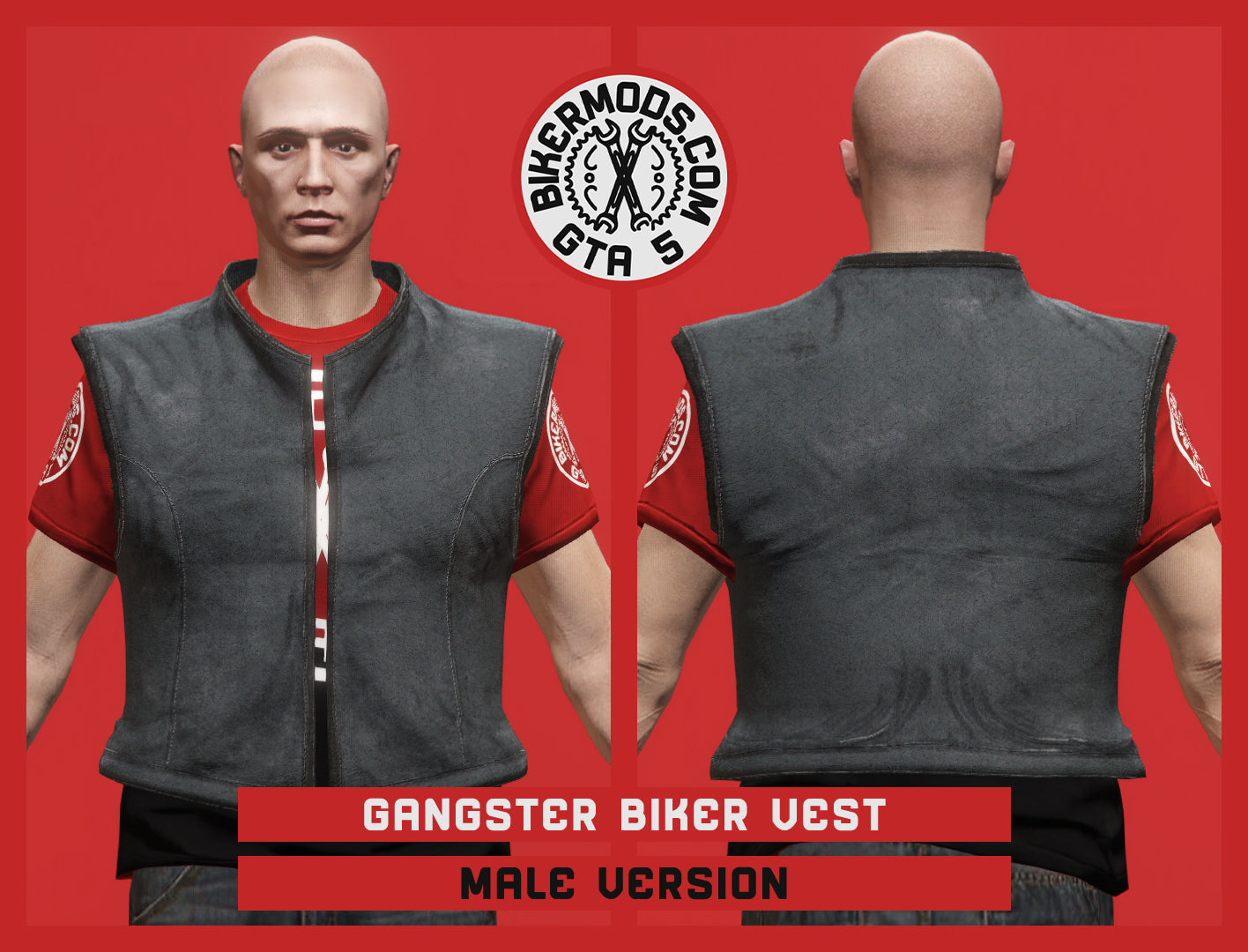 Gangster Biker Vest (Male)