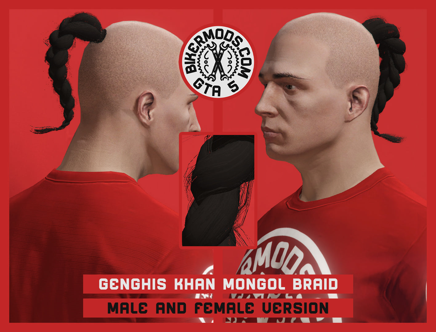 Genghis Khan Mongol Braid Hair