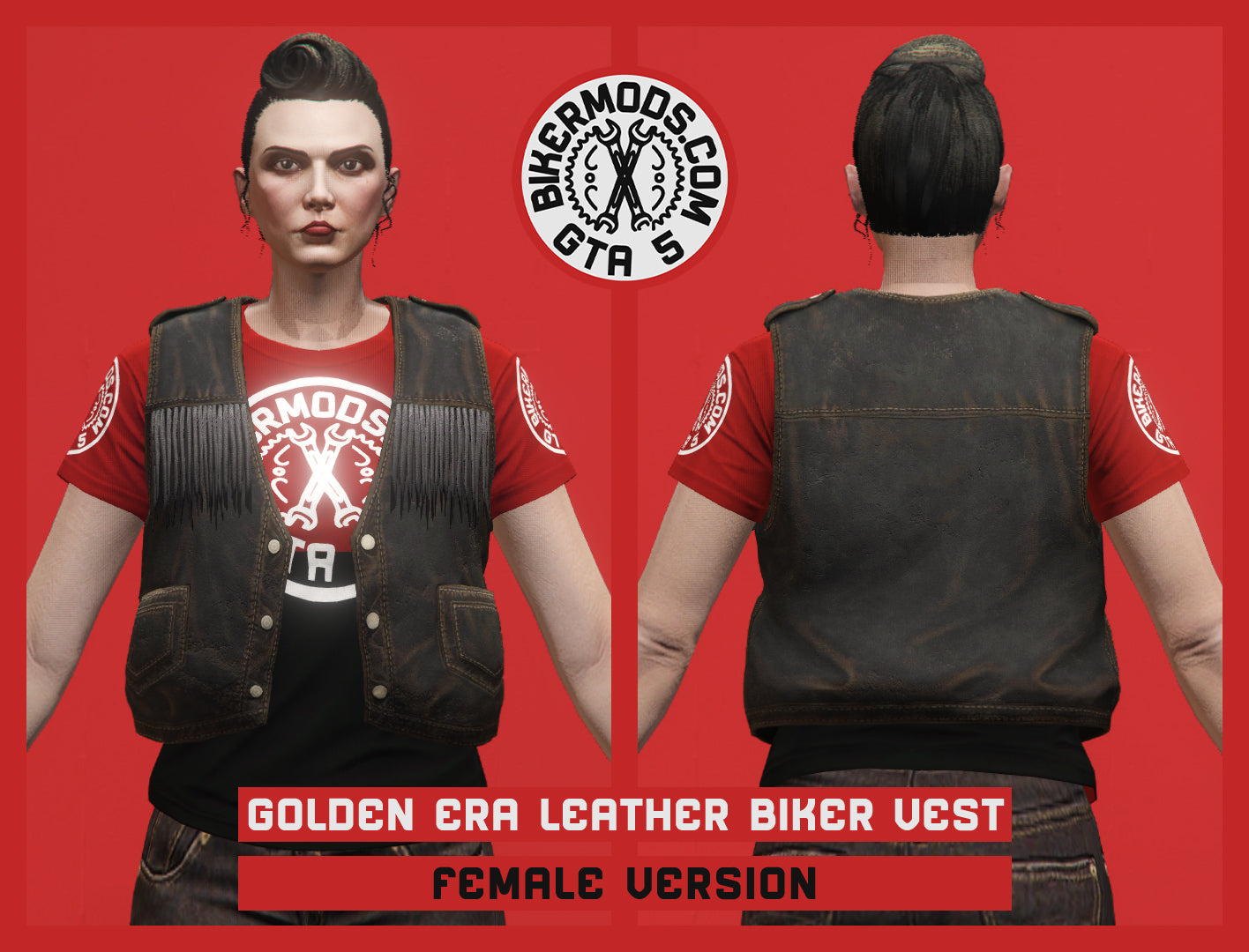 Golden Era Leather Biker Vest (Female)