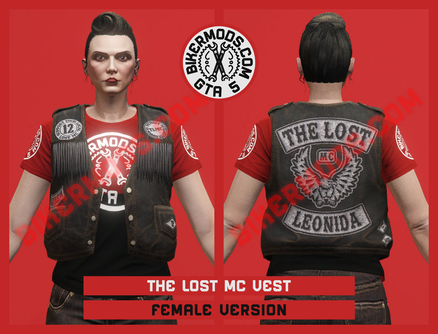 Golden Era Leather Biker Vest (Female) The Lost MC Style
