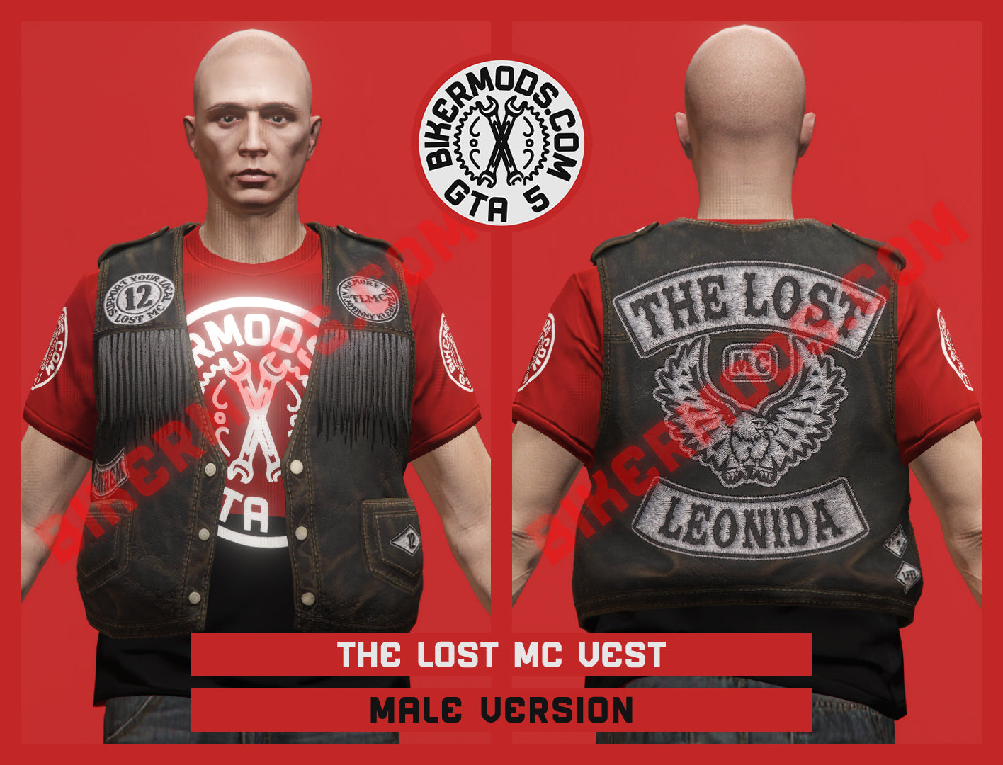 Golden Era Leather Biker Vest (Male) The Lost MC Style