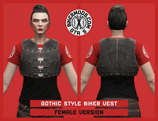 Gothic Style Biker Vest (Female) Black