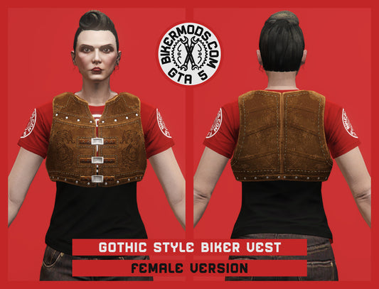 Gothic Style Biker Vest (Female) Brown