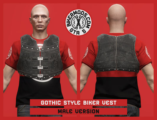 Gothic Style Biker Vest (Male) Black