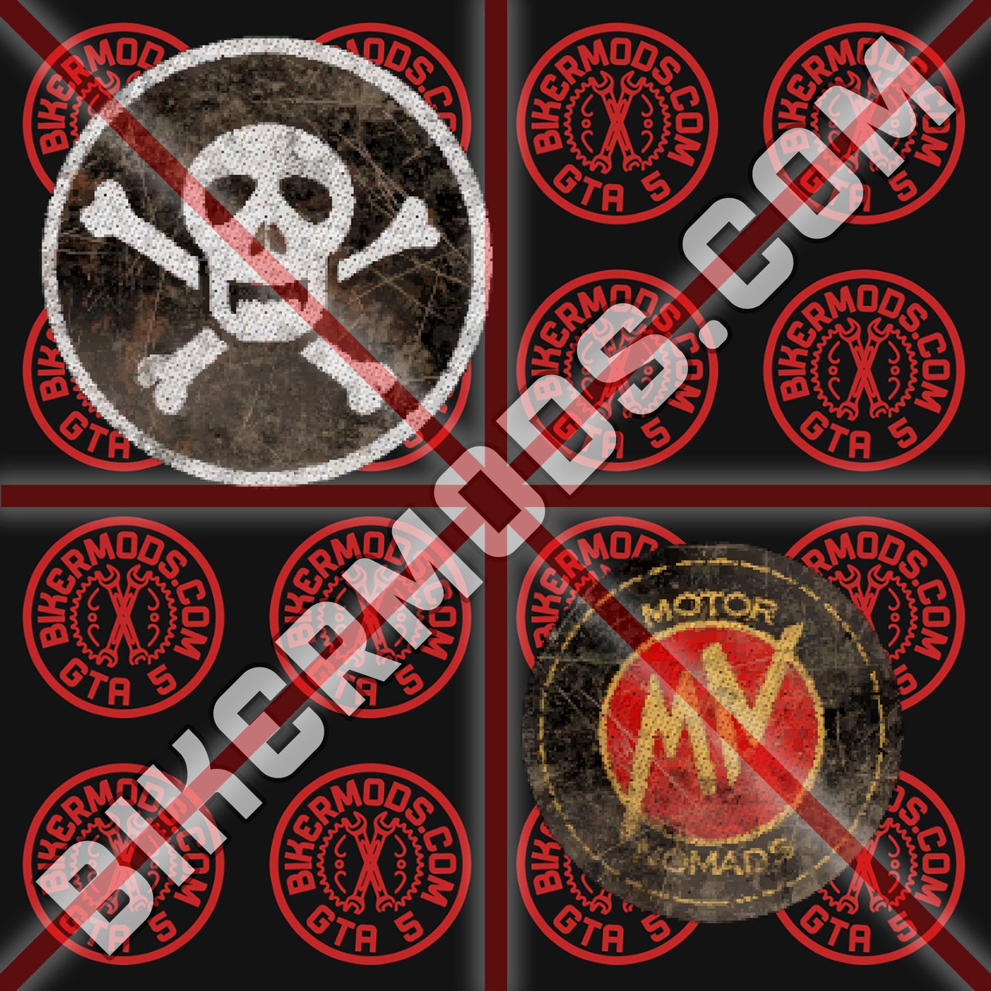 Grunge Badges for Motor Nomads Club