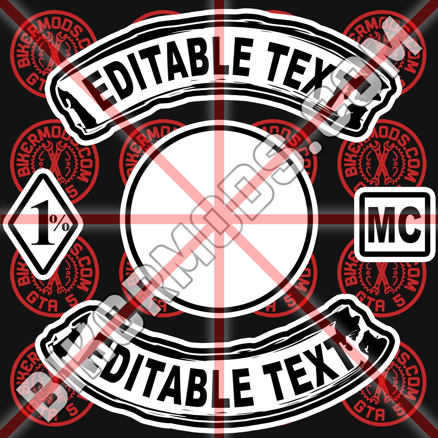 Grunge Style Motorcycle Club Creator Template (Photoshop PSD File) Easy to Edit the Text Yourself!