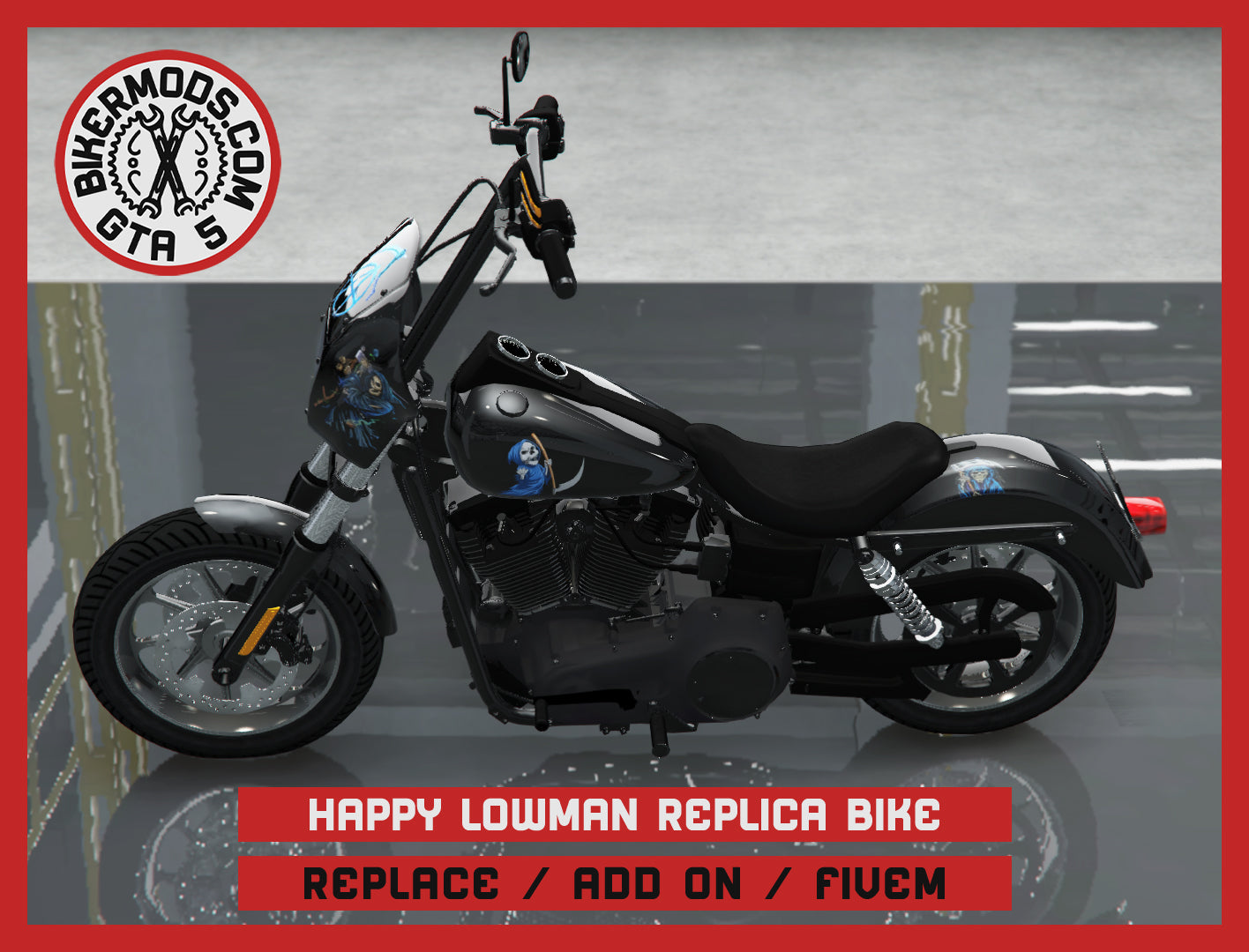 Happy Lowman Replica Bike Sons of Anarchy Bike SOA (Replace / Add On / FiveM) 204k Poly