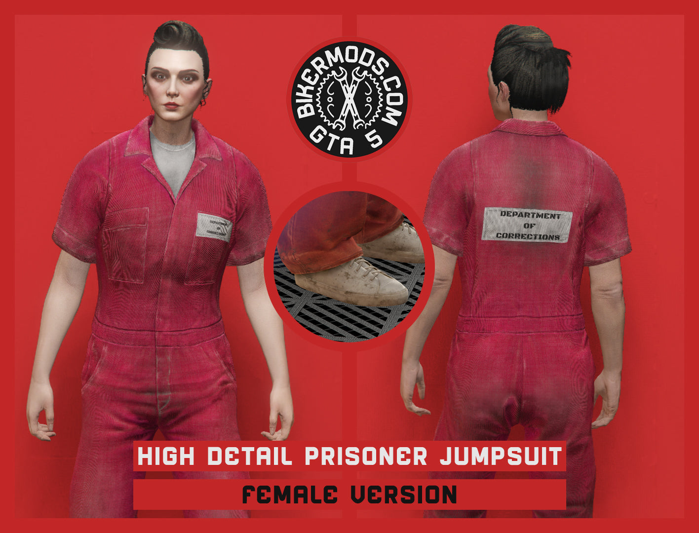 High Detail Red Prisoner Inmate Jumpsuit (Female)