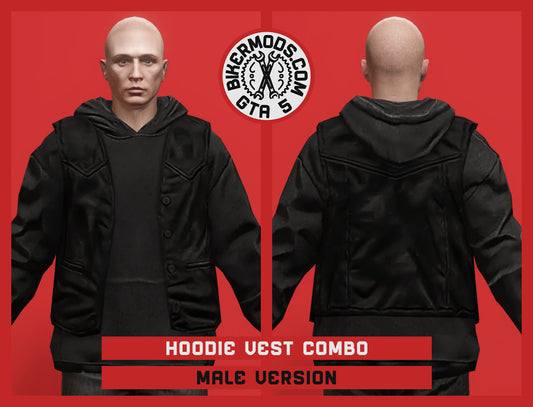 Hoodie Vest Combo (Male) Hoodie and Vest Are Attached Together