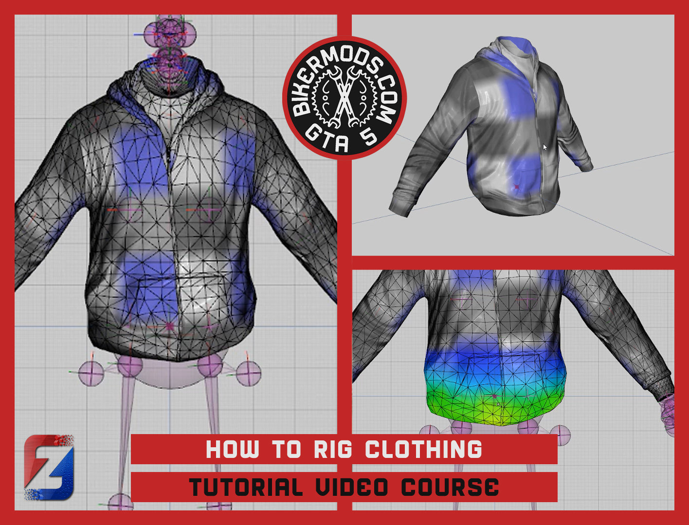TUTORIAL VIDEO COURSE - Learn How to Rig Clothes and Accessories to Character Model (English Audio Narrator)