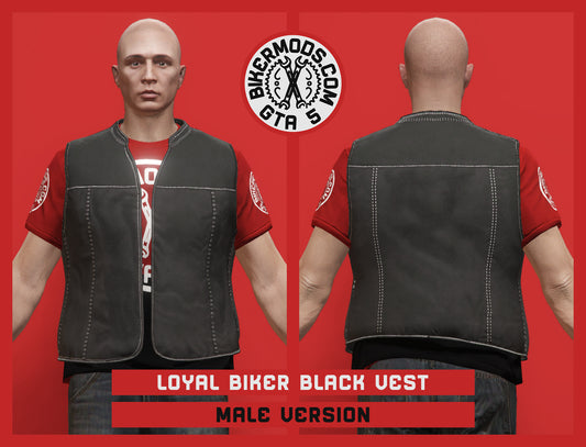 Loyal Biker Black Vest (Male)