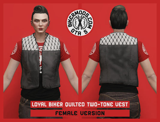 Loyal Biker Quilted Two-Tone Vest (Female)