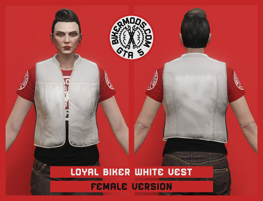 Loyal Biker White Vest (Female)