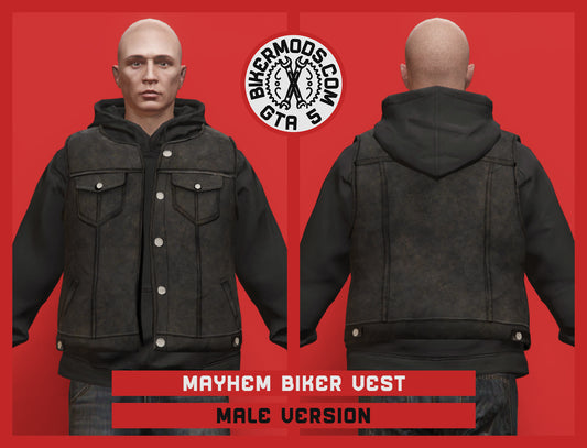 Mayhem Biker Vest (Male) Hoodie Fit Open