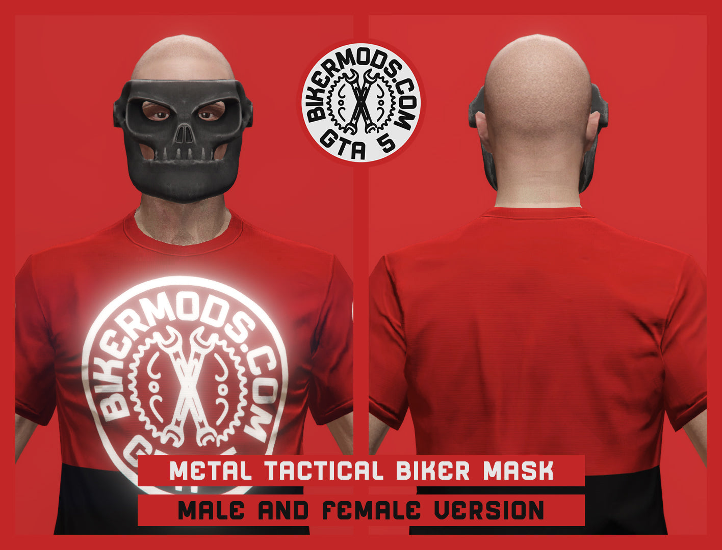 Metal Tactical Biker Face Mask (Full Set)