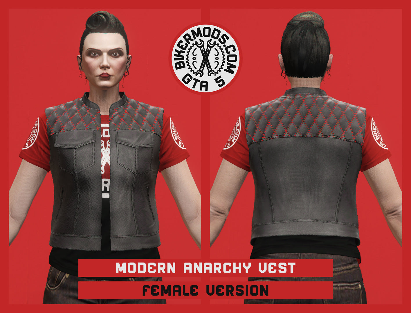 Modern Anarchy Vest (Female) Red Open Style