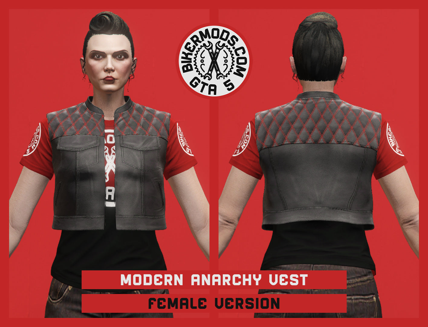 Modern Anarchy Vest (Female) Red Shorty Style