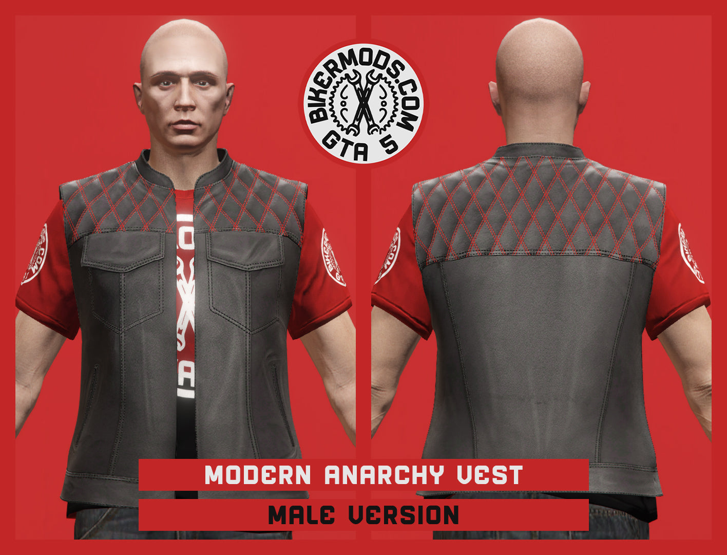 Modern Anarchy Vest (Male) Red Open Style