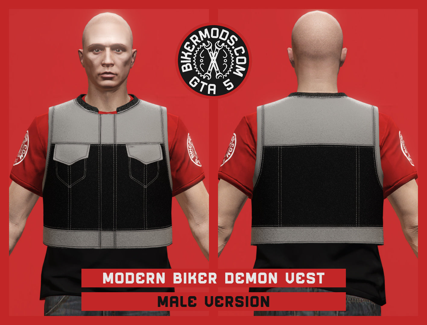 Modern Biker Demon Vest (Male)