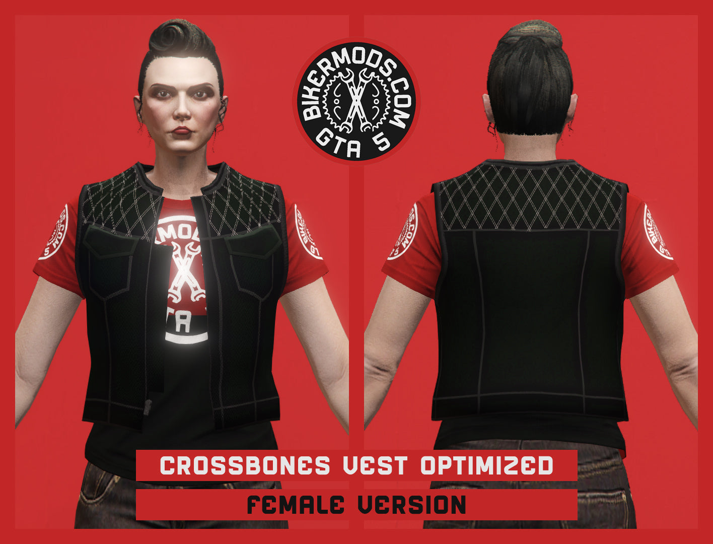 Modern Crossbones Vest (Female) Optimized Low Poly