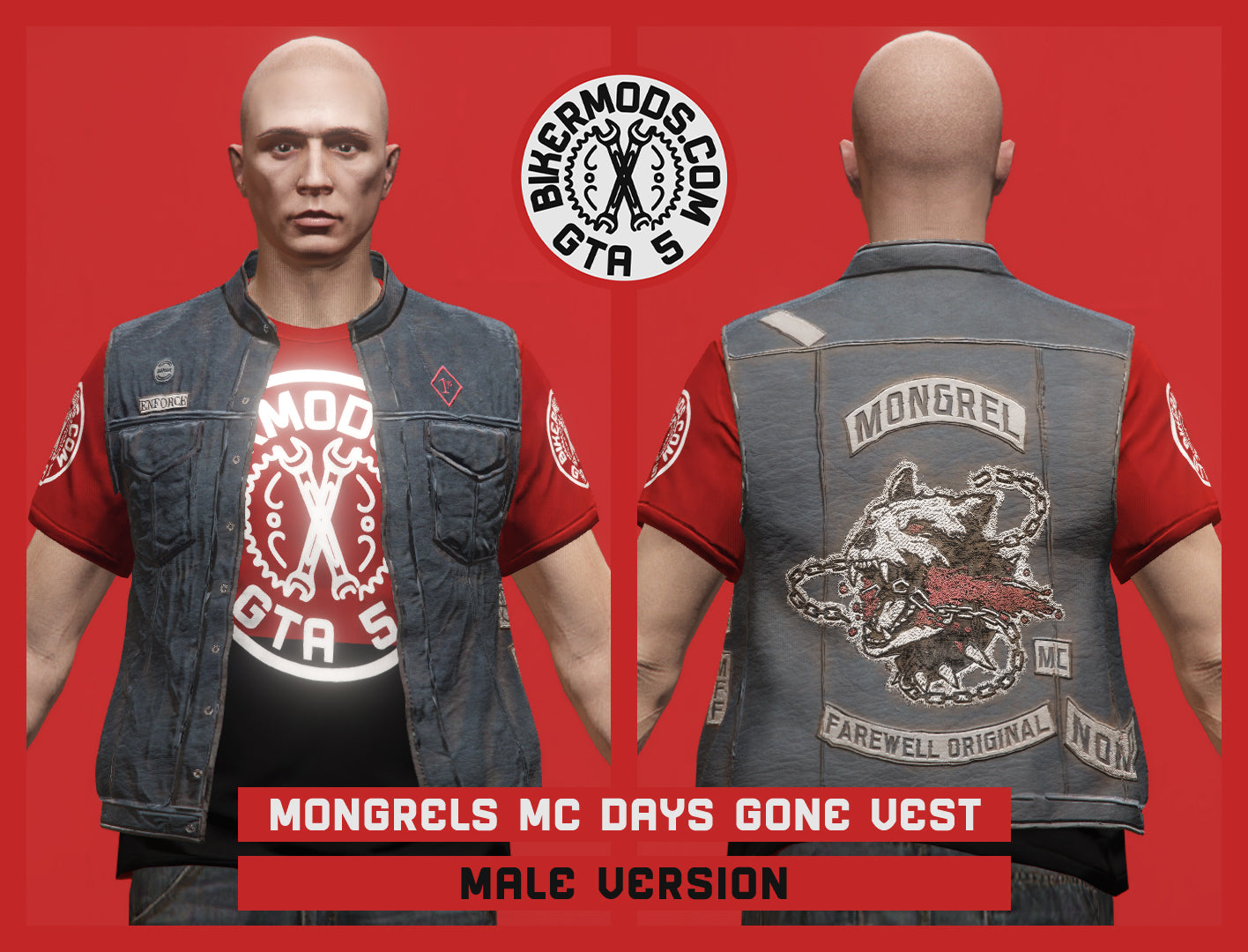 Mongrels MC from Days Gone Style Vest (Male)