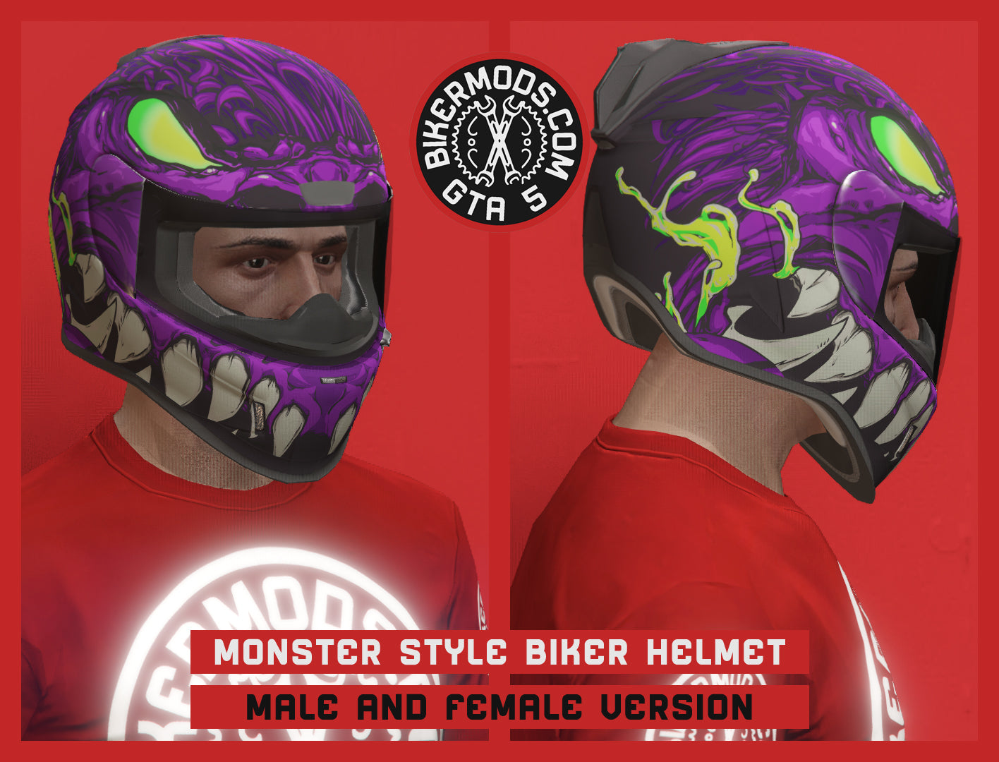 Monster Style Deluxe Motorcycle Helmet