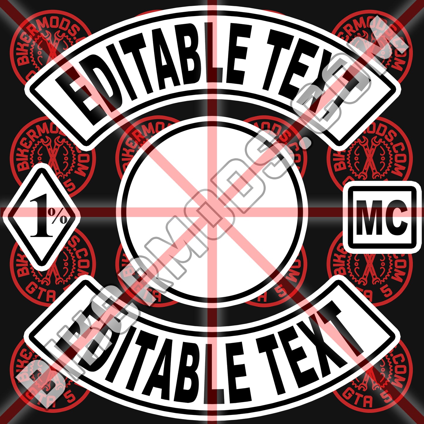 Motorcycle Club Creator Template (Photoshop PSD File) Easy to Edit the Text Yourself!