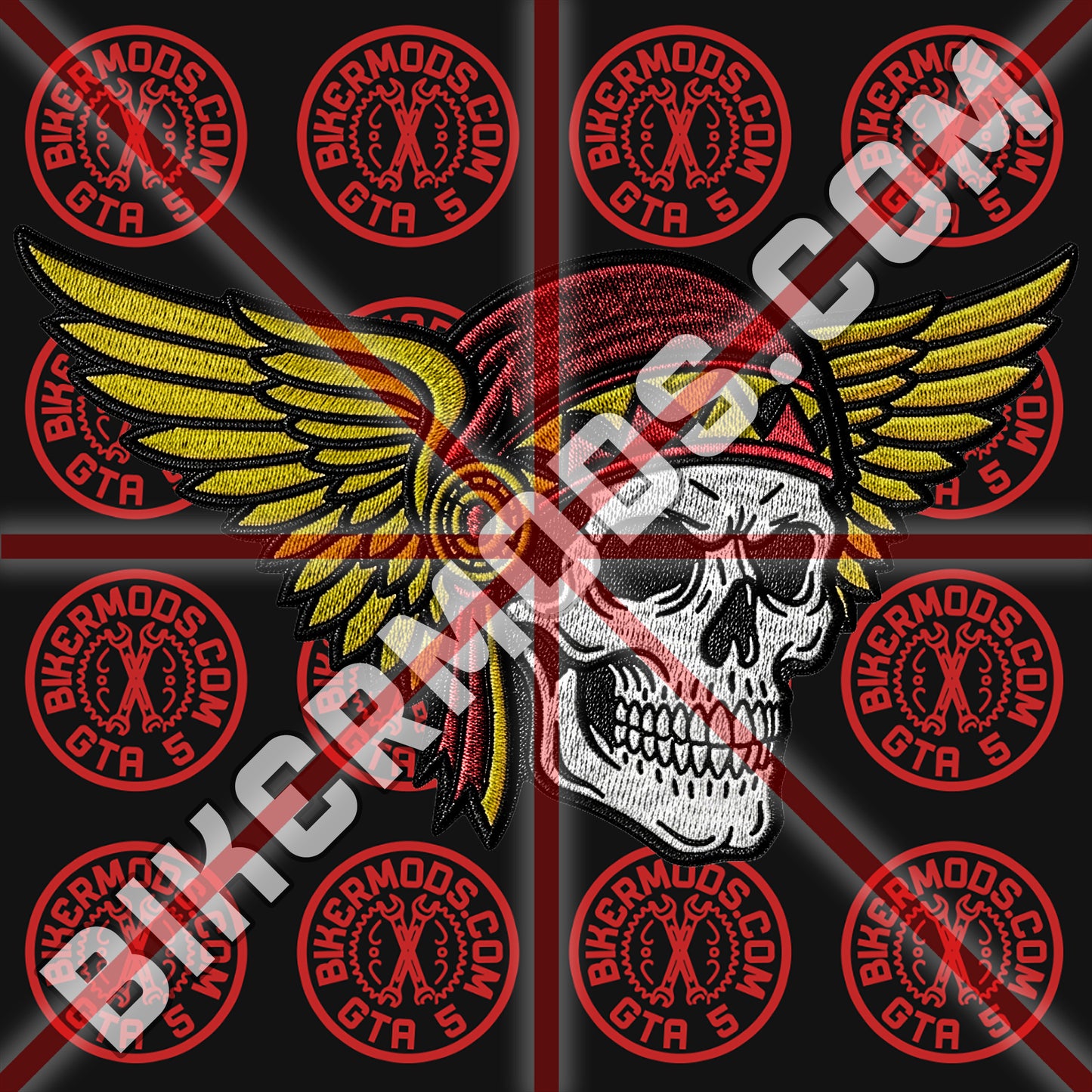 Native Skull Wings Emblem