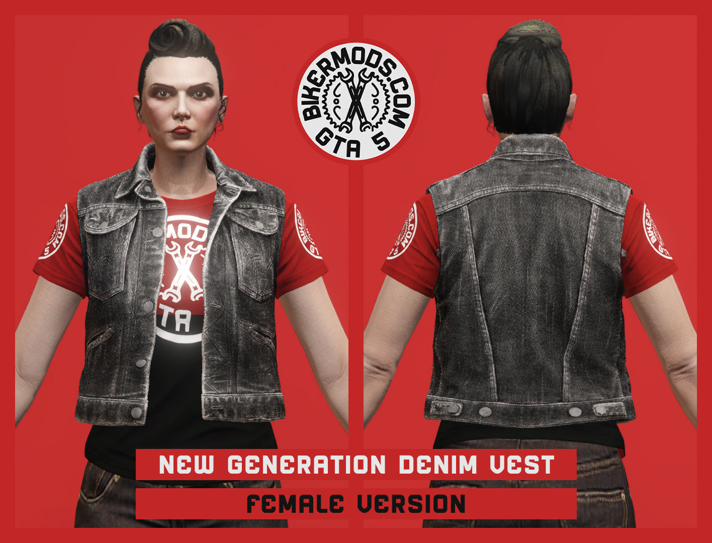 New Generation Black Denim Vest (Female)