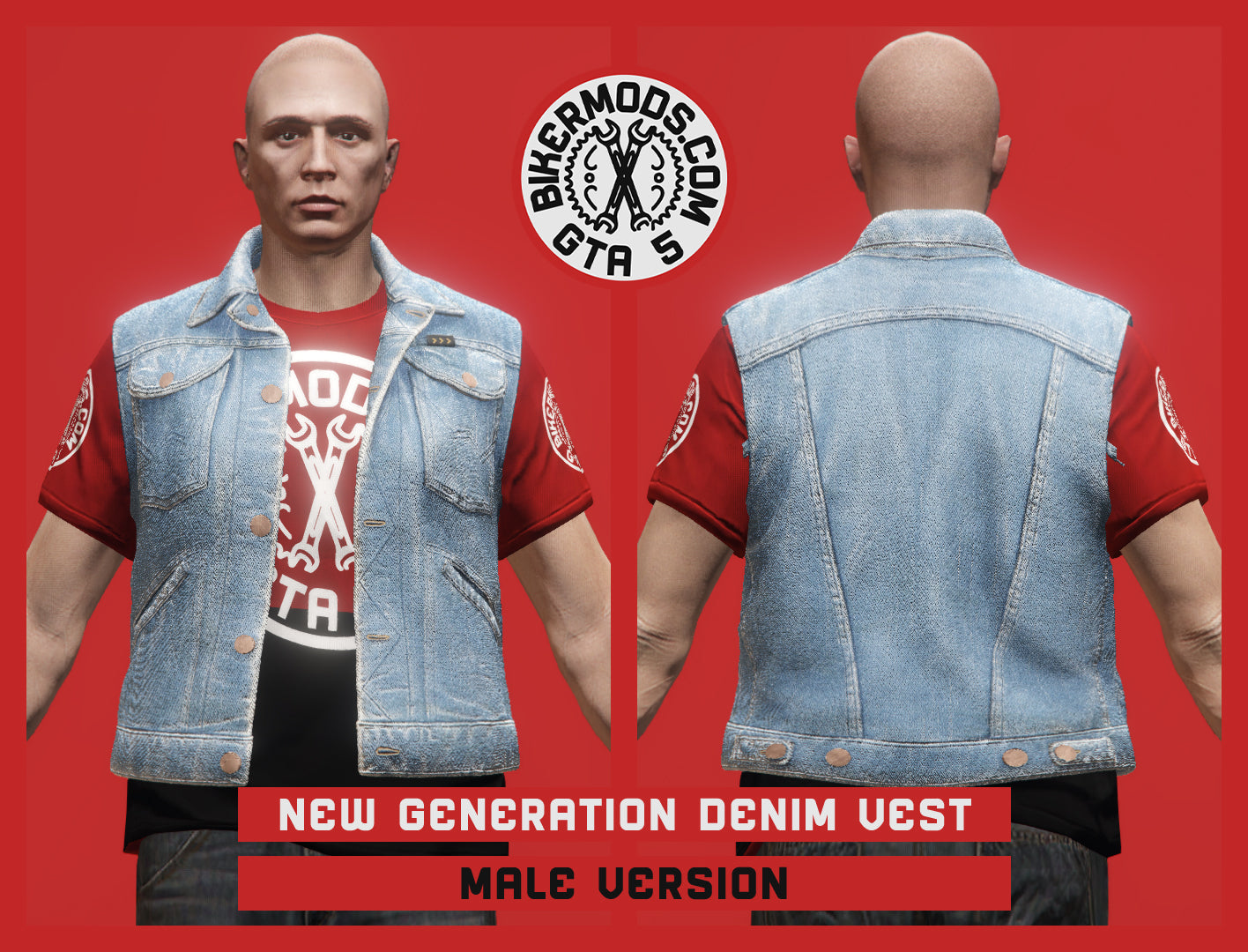 New Generation Blue Denim Vest (Male)