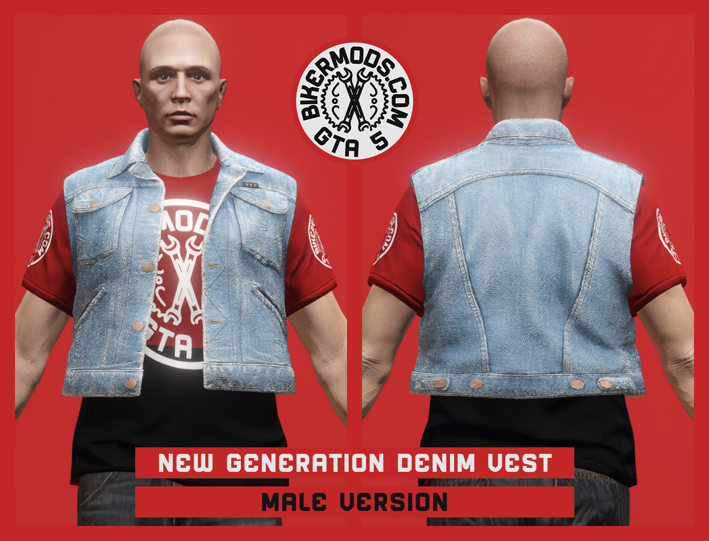 New Generation Blue Denim Vest (Male) Shorty Style