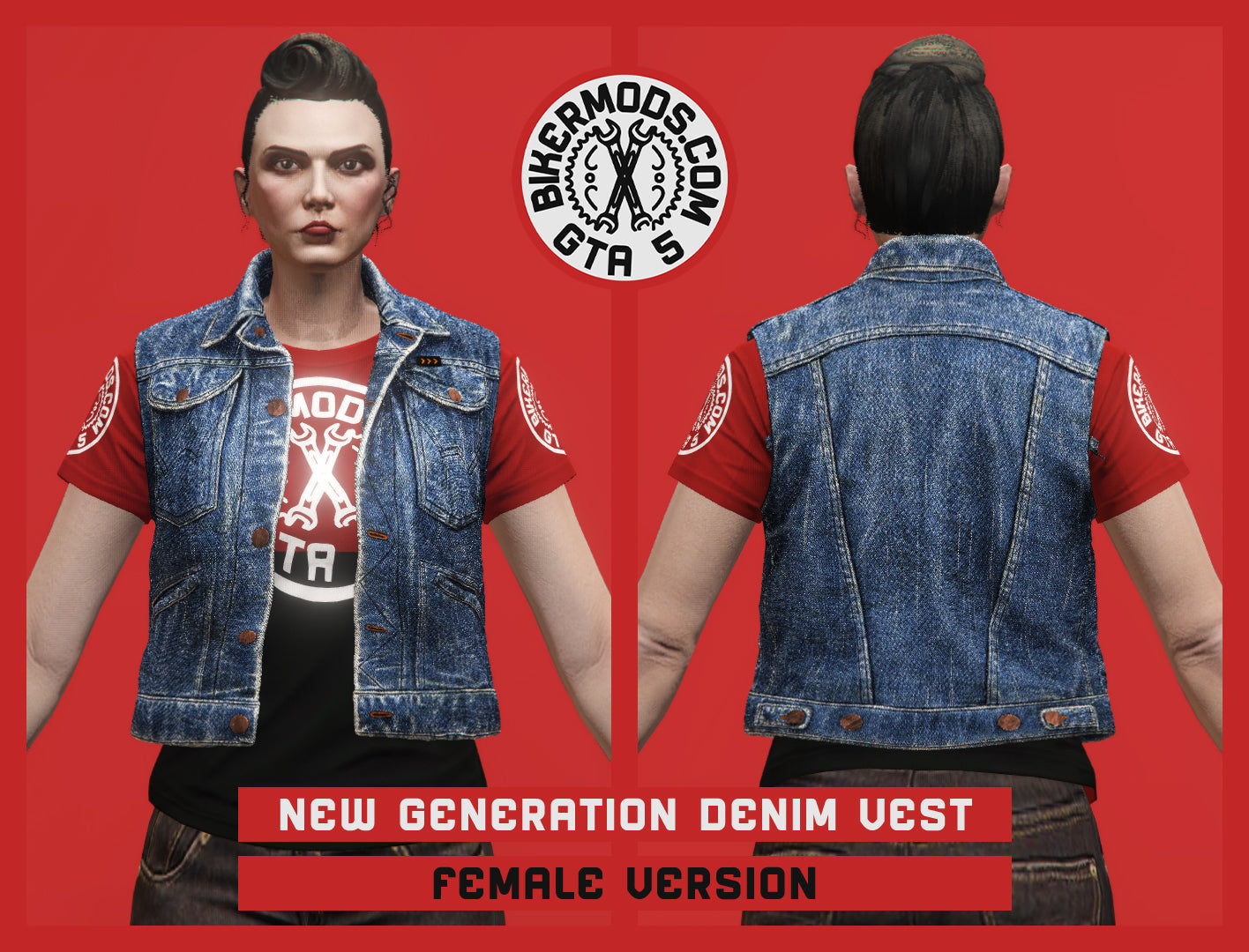 New Generation Dark Blue Denim Vest (Female)