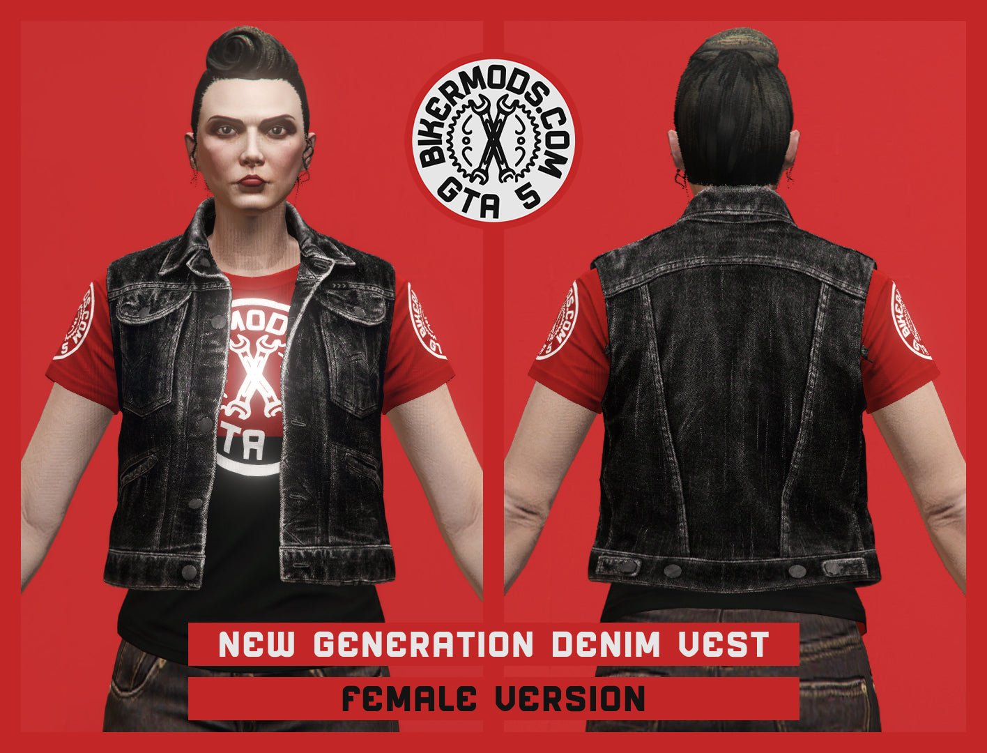 New Generation Dark Style Denim Vest (Female)