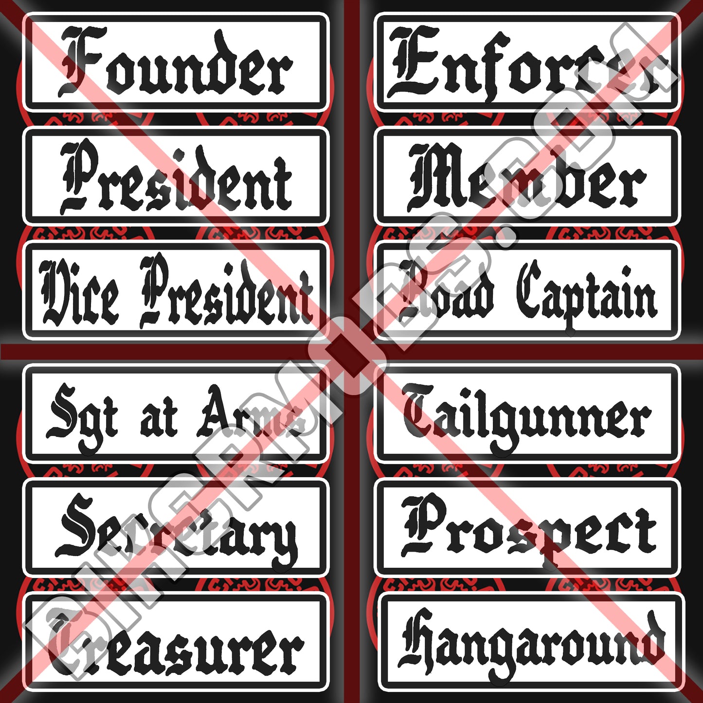 Old English Style Ranks Flash Set Creator Template (Photoshop PSD File) Easy to Edit the Text Yourself!
