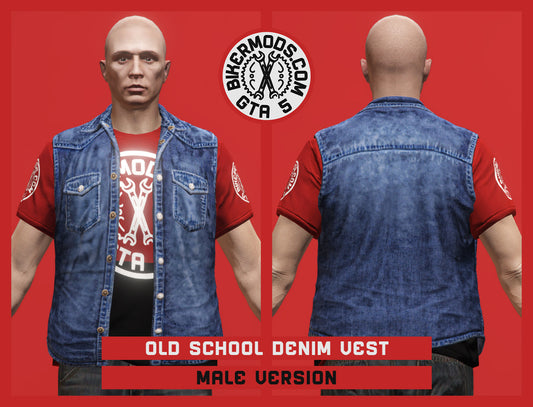 Old School Blue Denim Vest (Male)