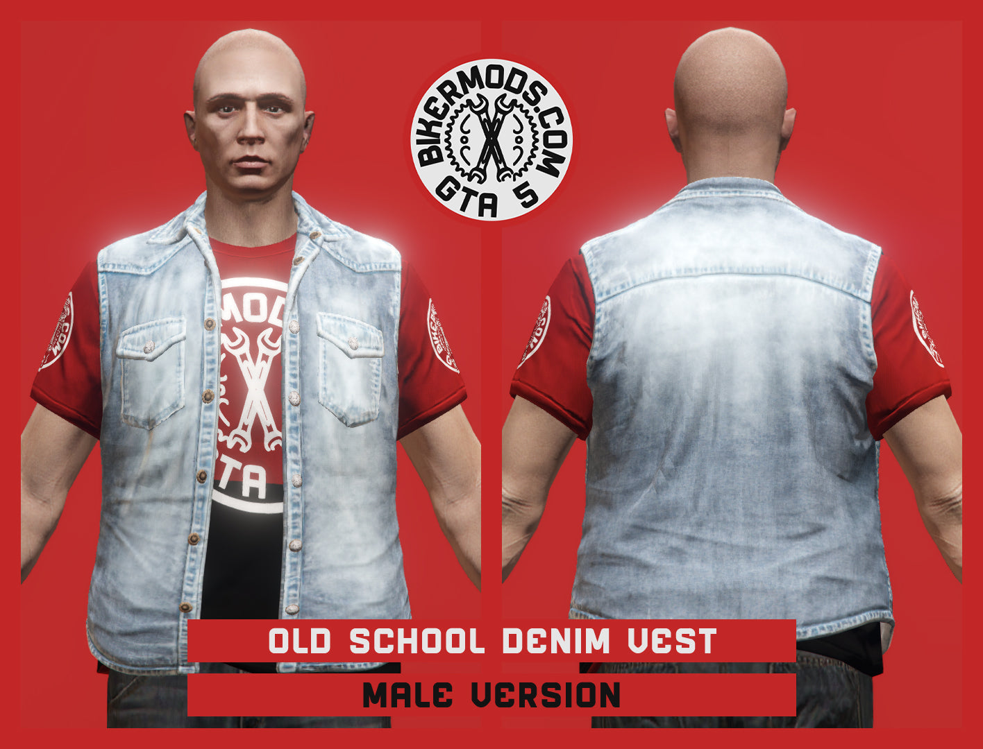 Old School Light Blue Denim Vest (Male)