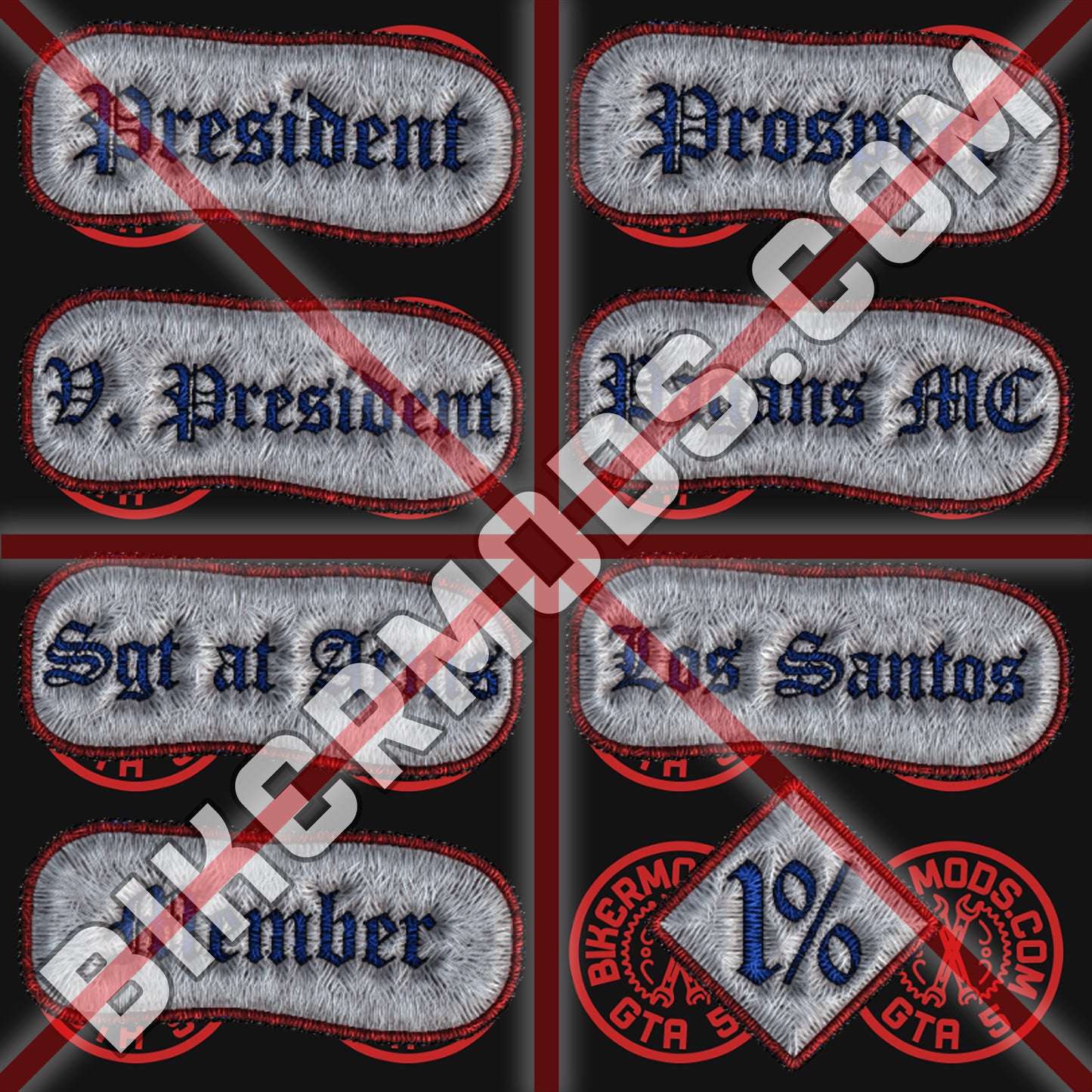 Pagans MC Style Flash Ranks Set (Worn)