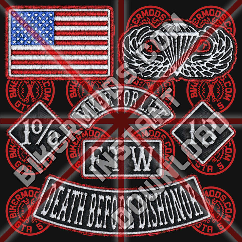 Patriot Biker Flash Pack (Black / White / Red)