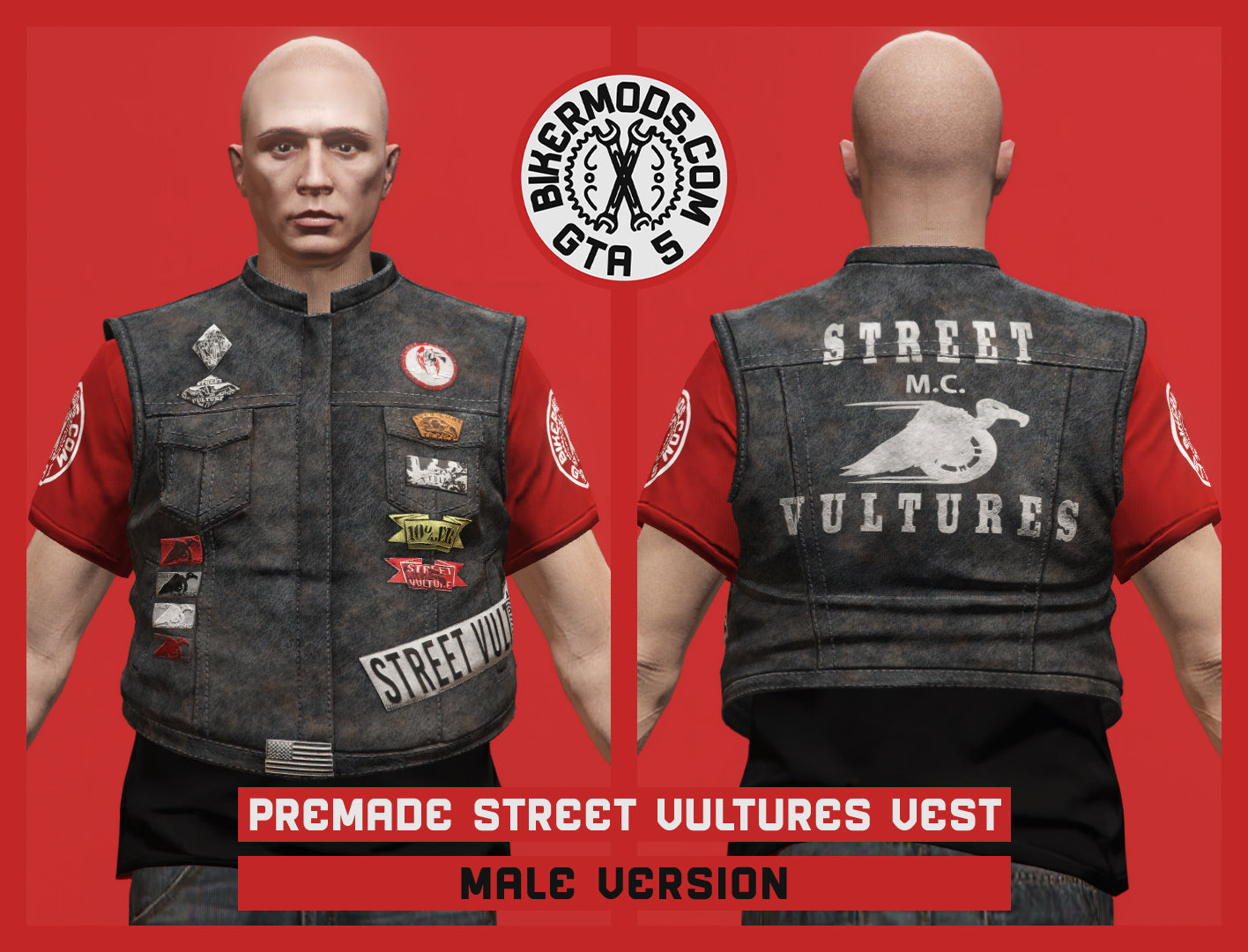 Premade Street Vultures Biker Vest (Male)