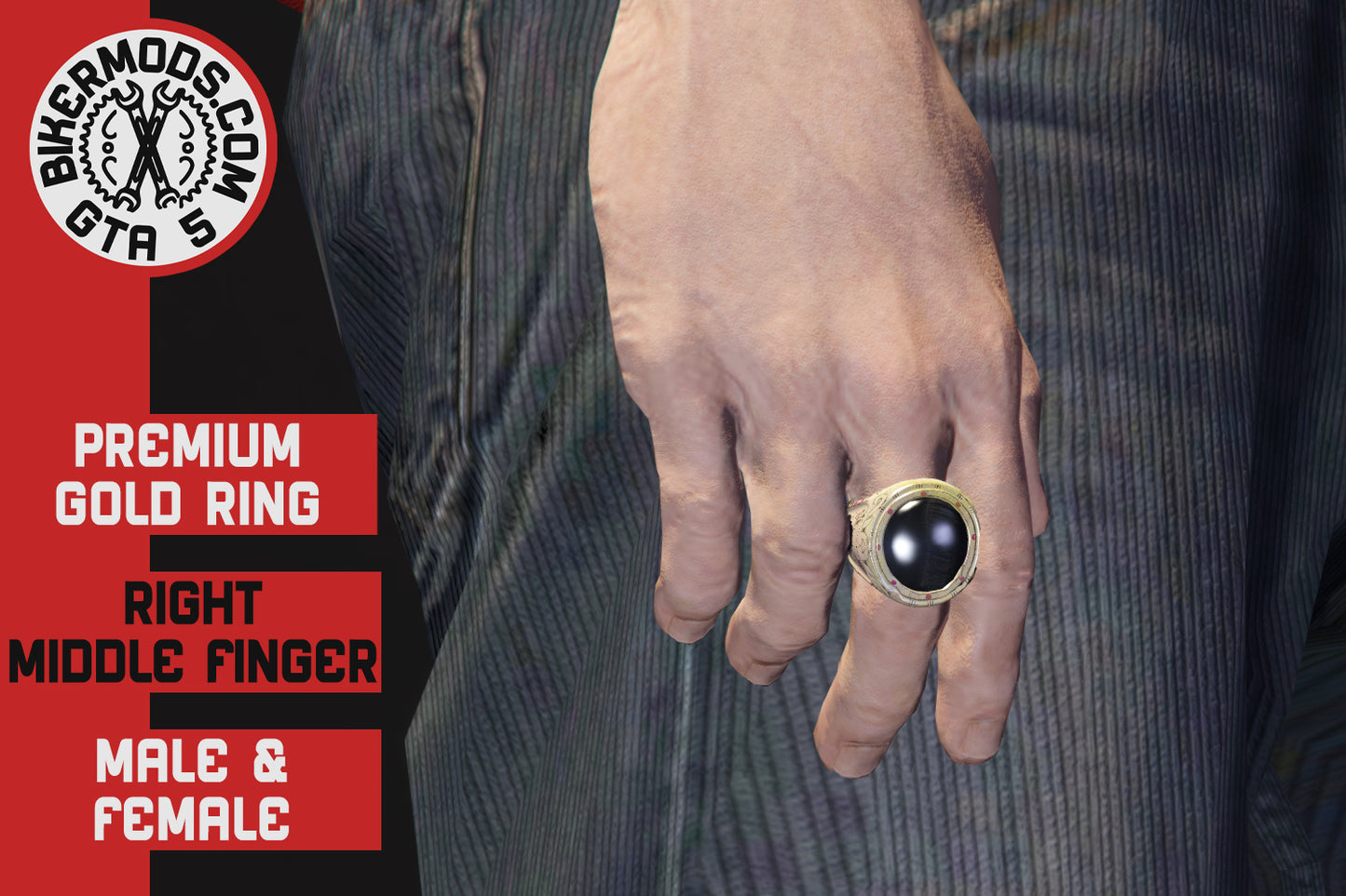 Premium Gold Ring (Right Middle Finger)