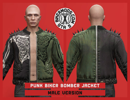 Punk Biker Bomber Jacket (Male)