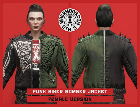 Punk Biker Bomber Jacket (Female)