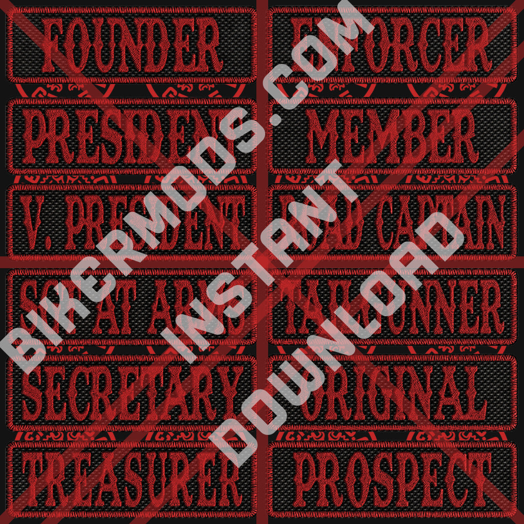 Ranks Flash Set (Red) Textured Black Style