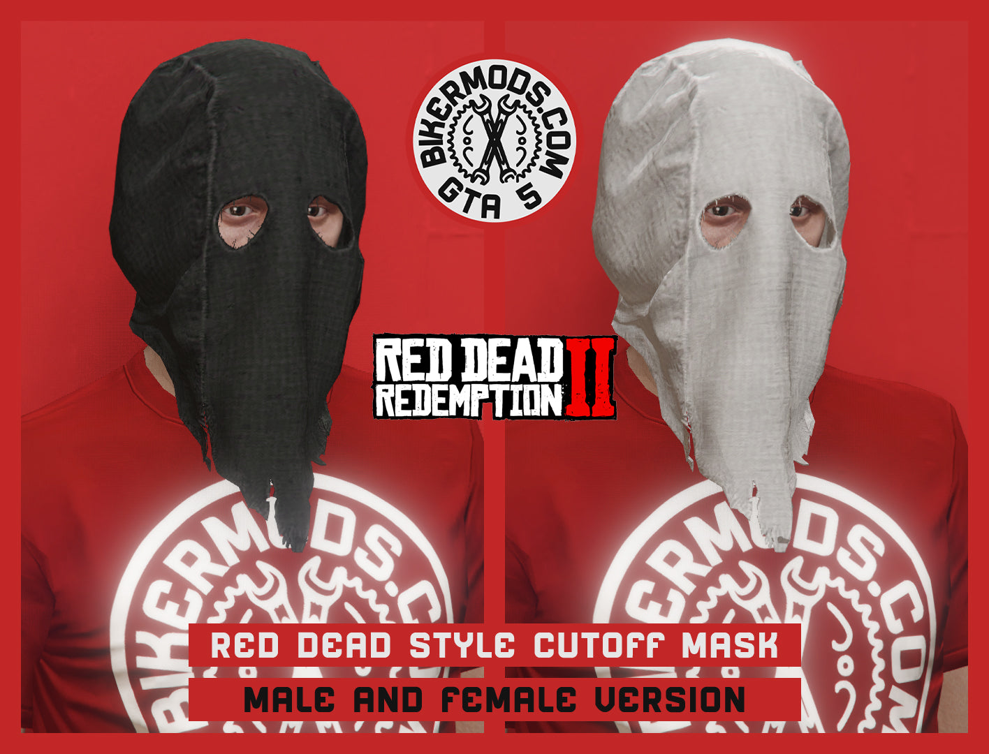 Red Dead Style Cutout Mask (RDR2) 2 Colors Included