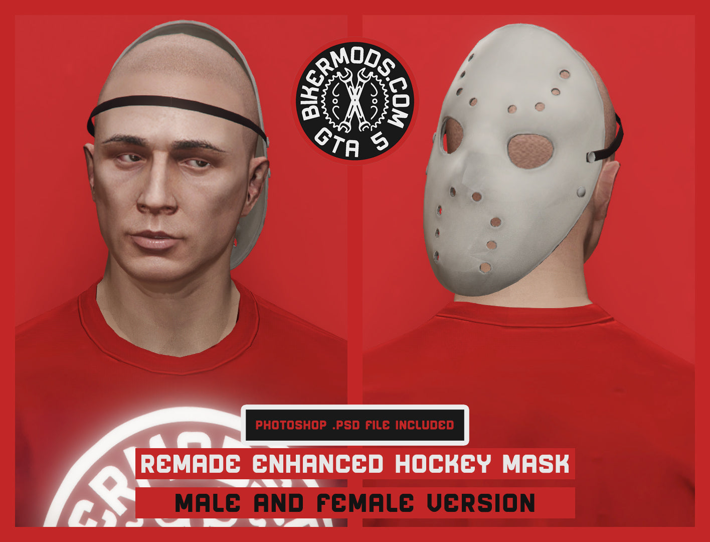 Remade Enhanced Jason Style Hockey Mask Back of Head (Photoshop .PSD Template Included)
