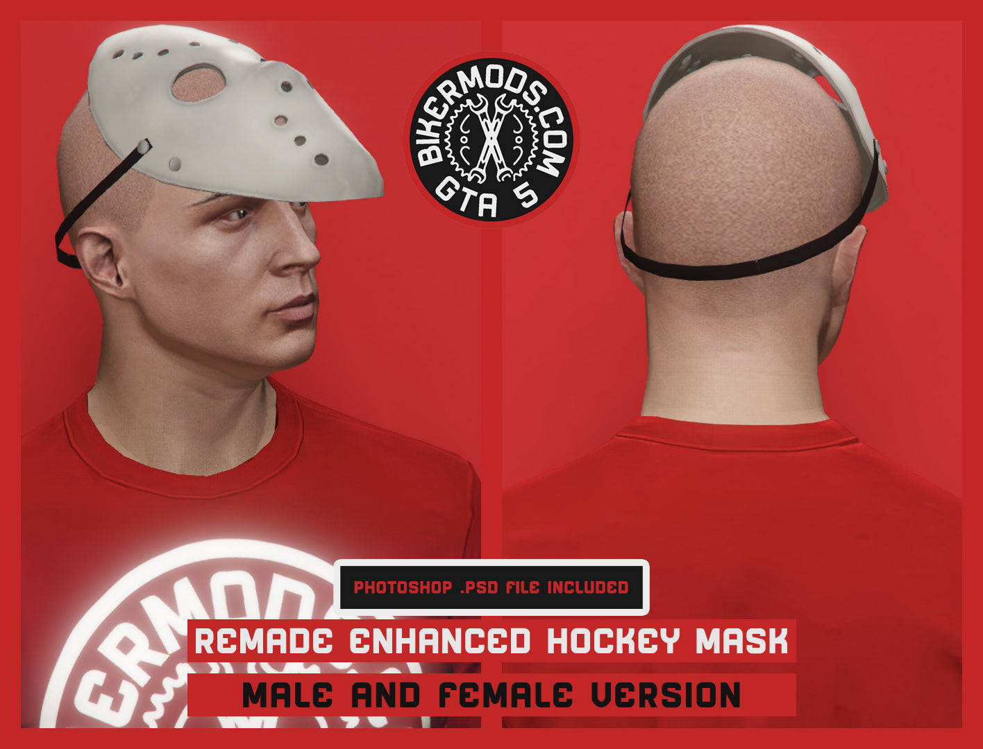 Remade Enhanced Jason Style Hockey Mask Raised Up (Photoshop .PSD Template Included)