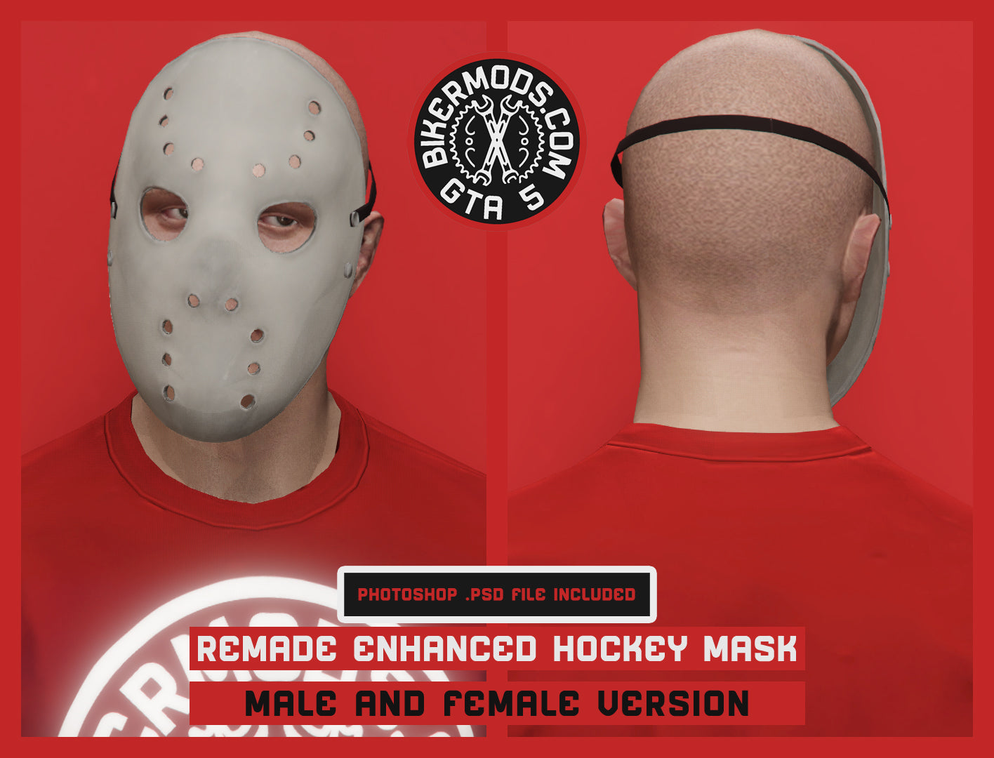 Remade Enhanced Jason Style Hockey Mask (Photoshop .PSD Template Included)
