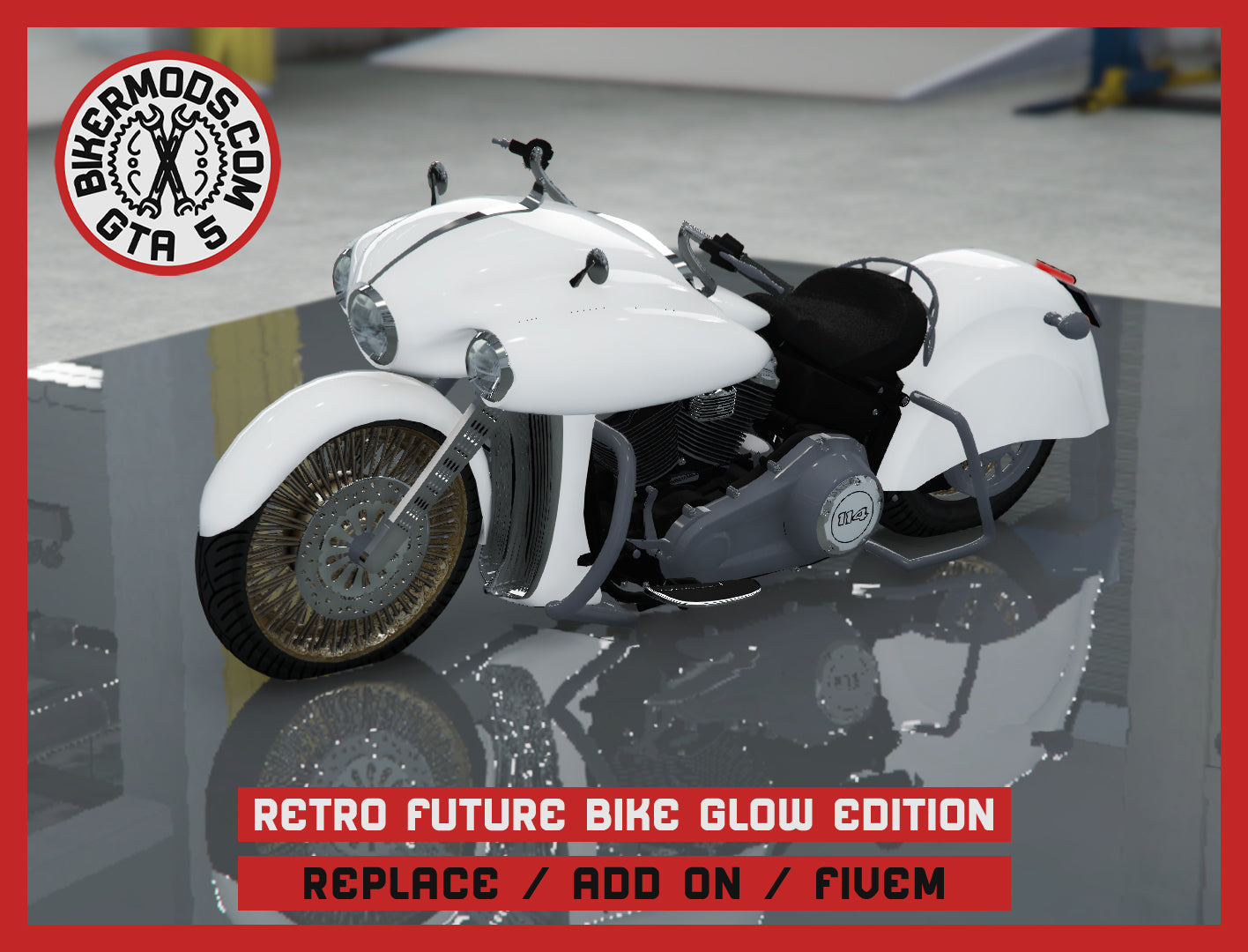 Retro Future Bike Glow in the Dark Edition (Replace / Add On / FiveM) 181k Poly