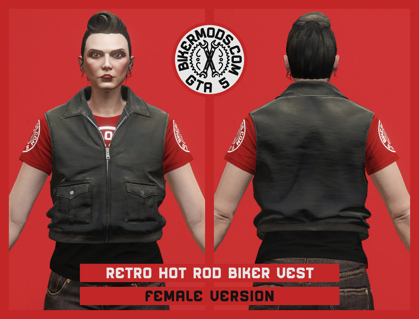 Retro Hot Rod Biker Vest (Female)